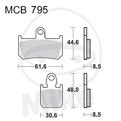 2x TRW MCB795TRQ Rennsport Bremsbeläge vorne für Yamaha YZF-R1 1000 VMX-17 1700 A