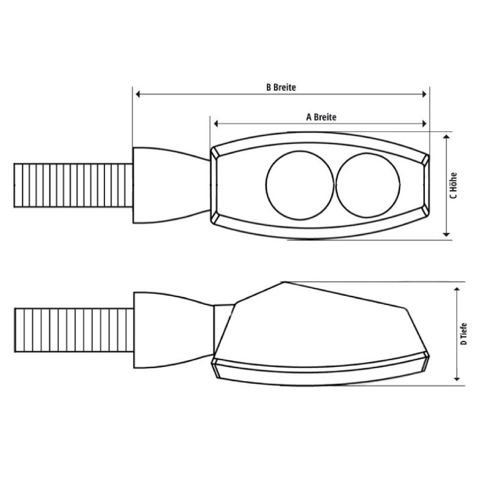 Highsider 204-006 Blinker universal für viele Fahrzeuge Spark LED M8 vorne hinten Satz