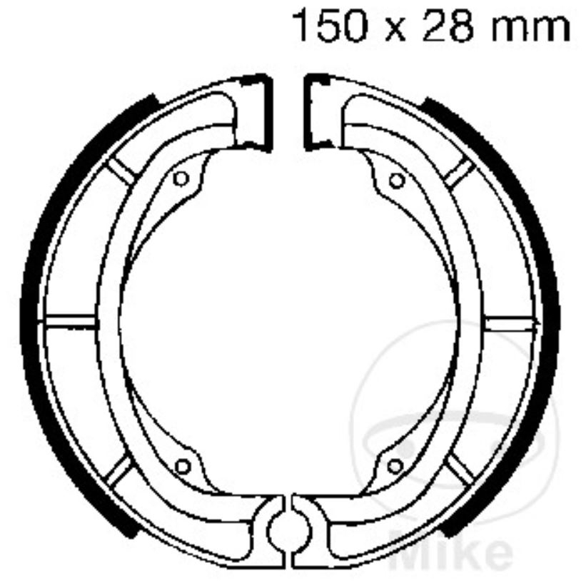 EBC Bremsbacken mit Feder S605 150x28mm Kwasaki KL KX KDX