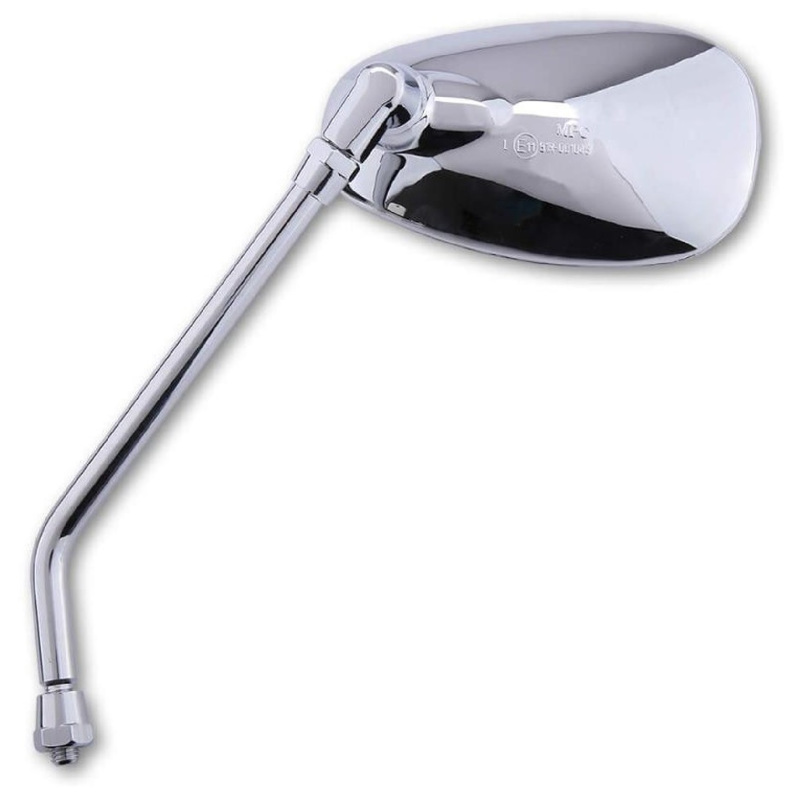 Spiegelpaar Universal in Chrom mit M10 Rechtsgewinde Naked Bike langer Arm