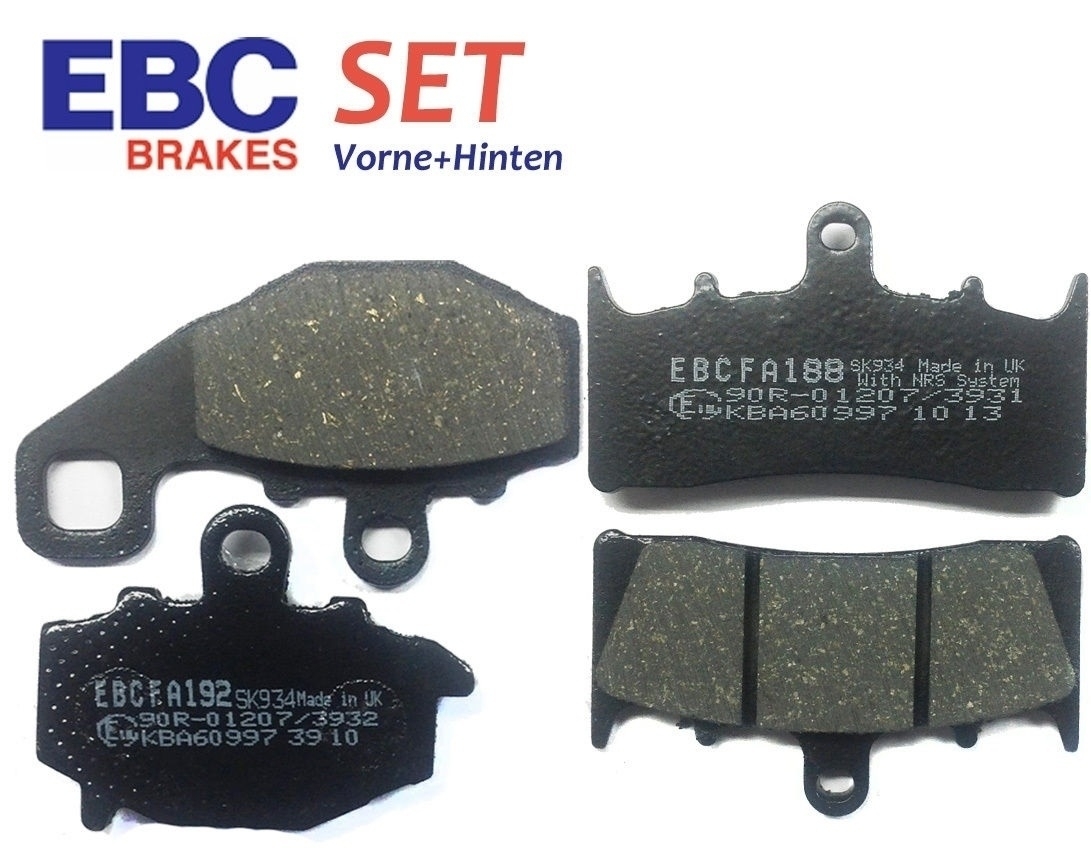EBC Bremsbelagsatz komplett für Kawasaki Ninja ZX-6R ZX-9R ZZR 600 vorne und hinten