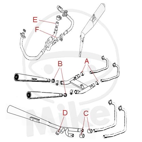 2x Auspuff Verbindungsdichtung für Honda CB CBF CBR CM CX GL VT VTR XL Suzuki VS