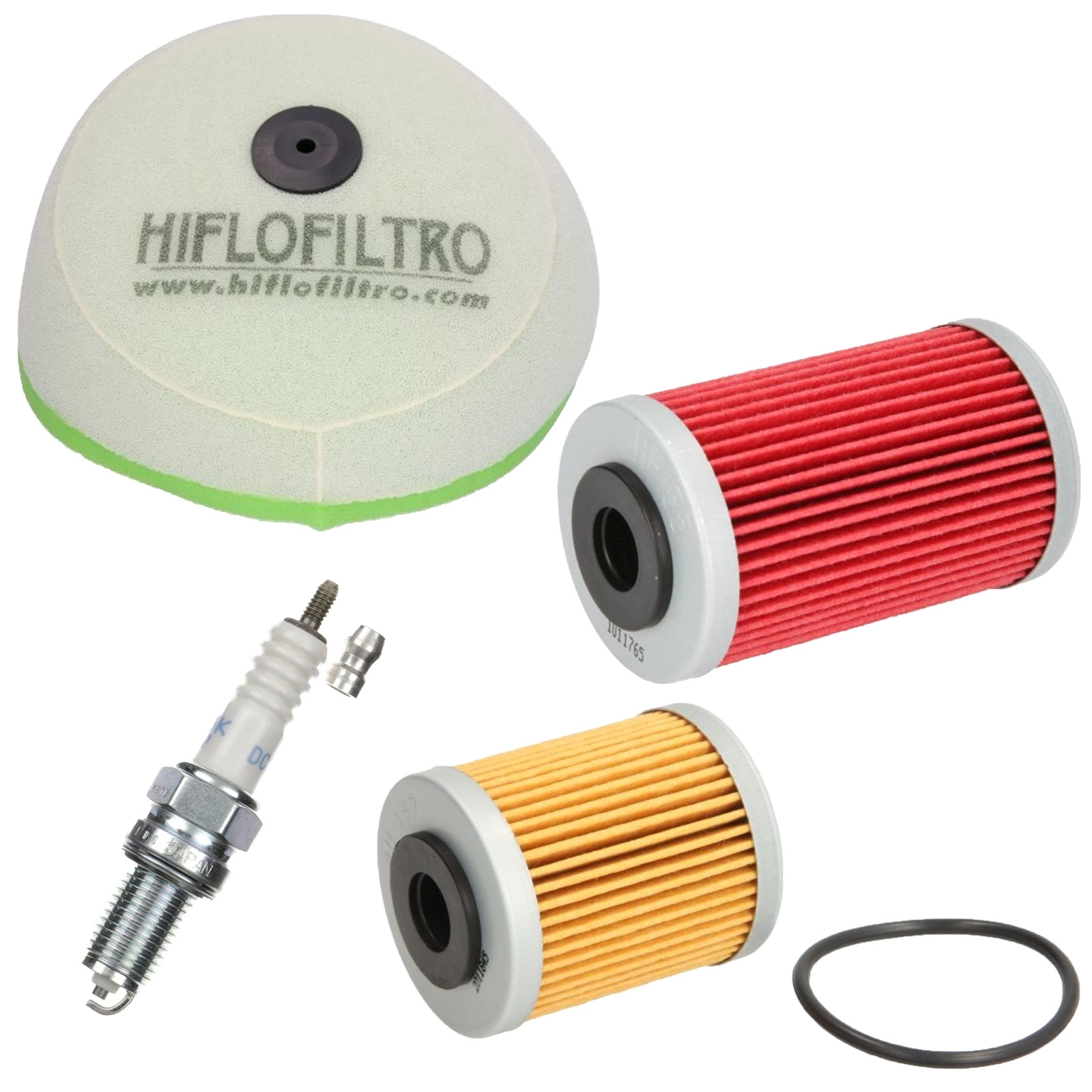Indpektionskit Wartungskit für KTM SX 450 SX 525 Racing 2003-2006 2xÖlfilter Luftfilter Zündkerze