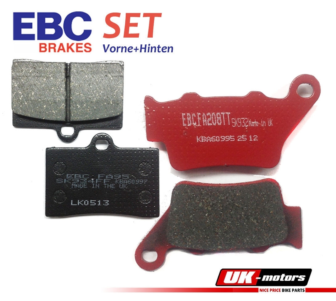 EBC Bremsbeläge SET Vorne + Hinten für Husqvarna SM 450 R 03-06 FA208TT + FA095