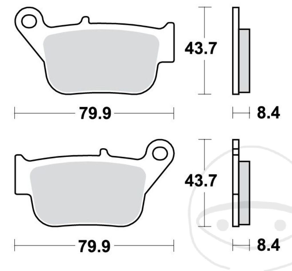 TRW MCB880SRM Sintermetall Bremsbeläge hinten für Yamaha X-Max YP250 R SG261 SG265 2014 - 2016