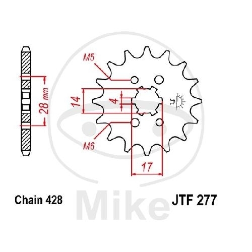 JT Ritzel 14 Zähne Teilung 428 / 277.14 JT Sprockets