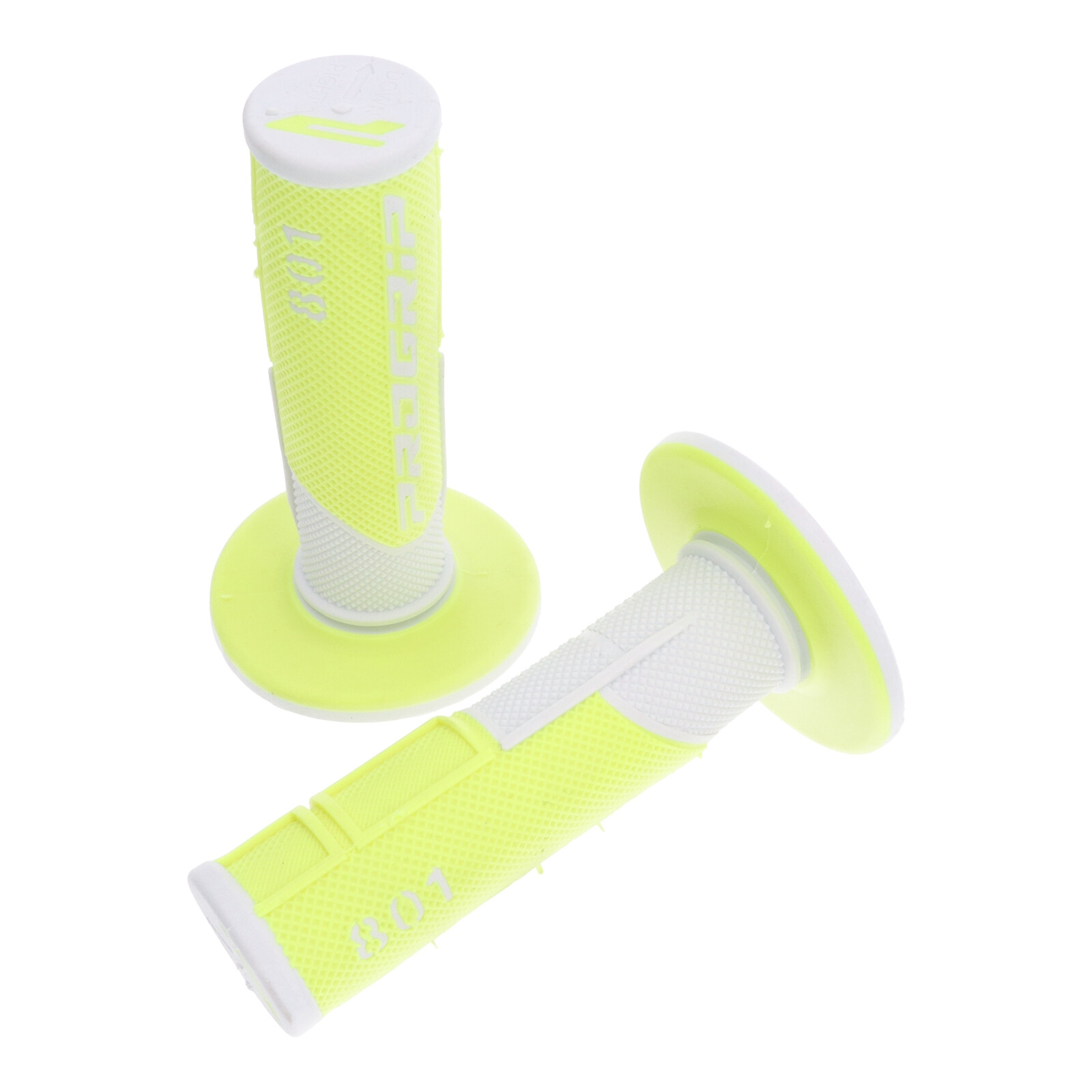 Progrip 801 Soft Touch Griffgummi weiss neongelb für Enduro Motocross Offroad Motorrad