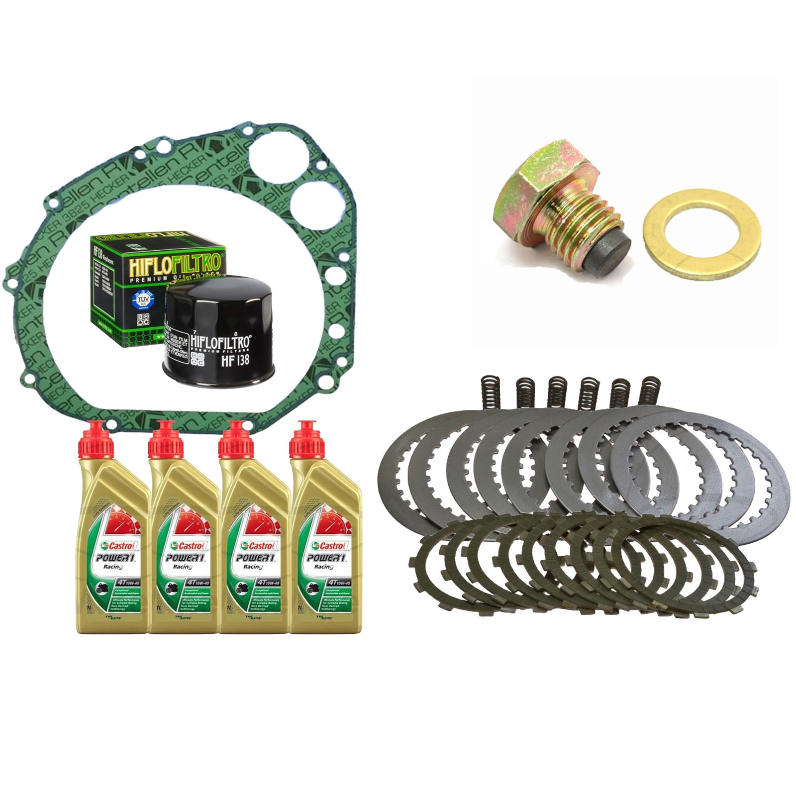 Kupplung für Suzuki GSX-R 1000 2005 - 2008 Reparatursatz Dichtung Ablassschraube Ölfilter Öl