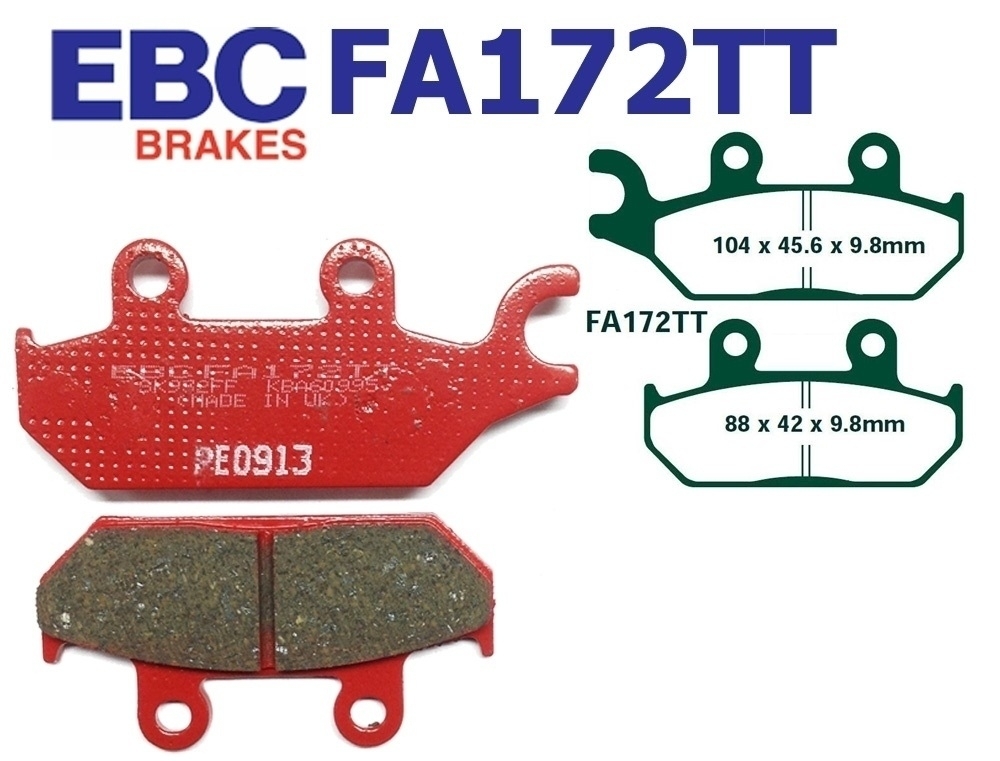 EBC Bremsbeläge FA172TT für Yamaha XT 600 EH EN KH KN EH XTZ 660 H N