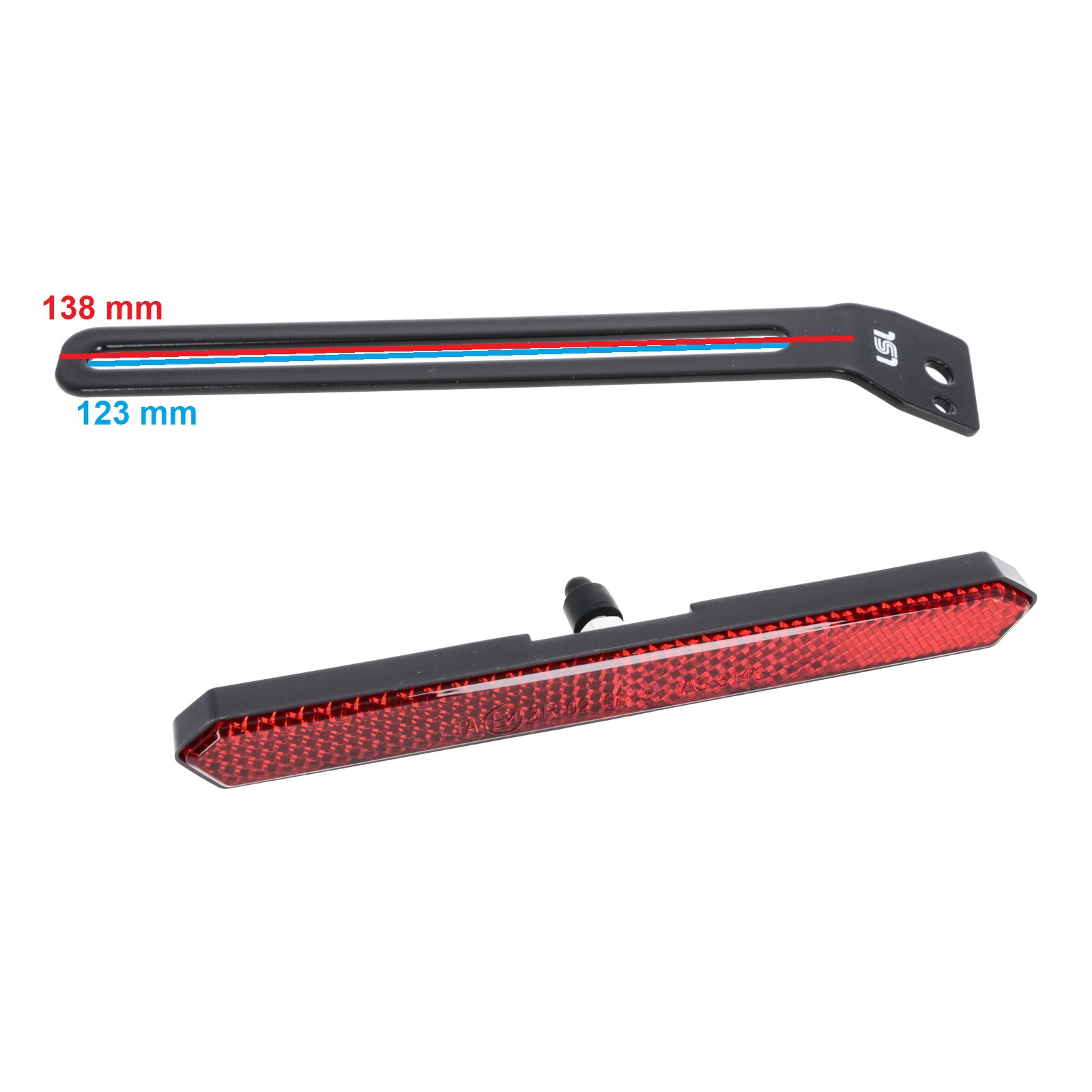 Motorrad Universal Rückstrahler eckig Katzenauge Kennzeichen Befestigung Reflektor