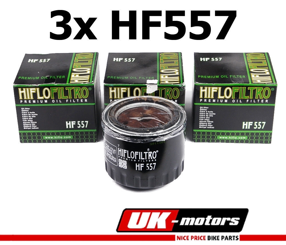 3x Hiflo Ölfilter Oil Filter HF557 für Bombardier Traxter 500