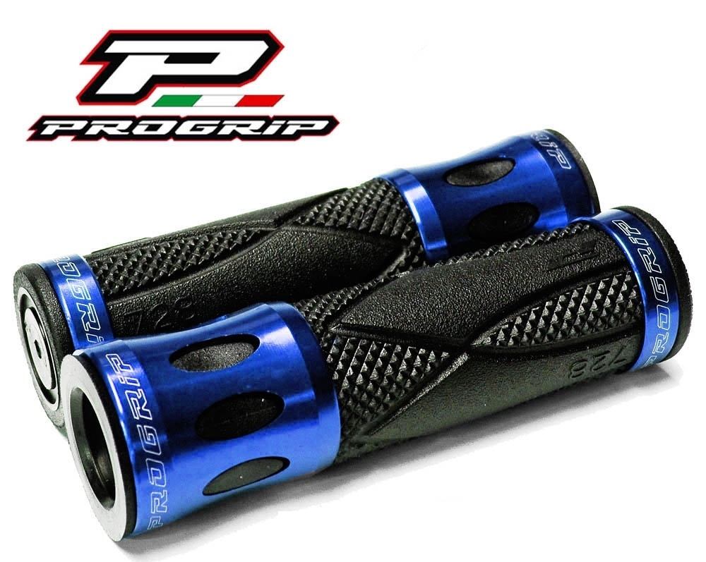 ProGrip Aluminium Fahrrad-Griffgummi schwarz / blau 939.04