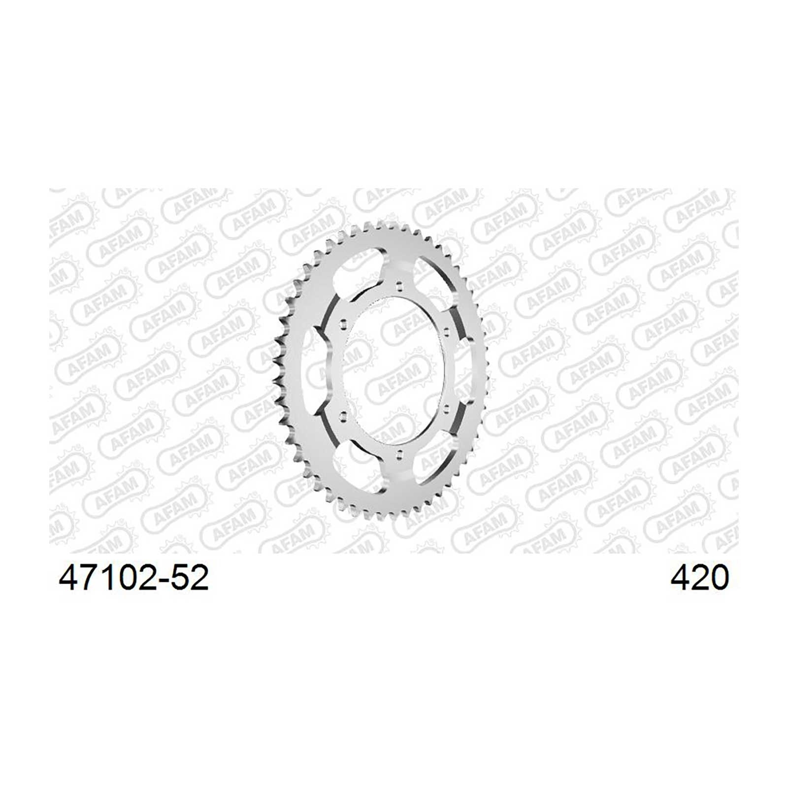 AFAM Kettenrad Teilung 420 52 Zähne Stahl silber