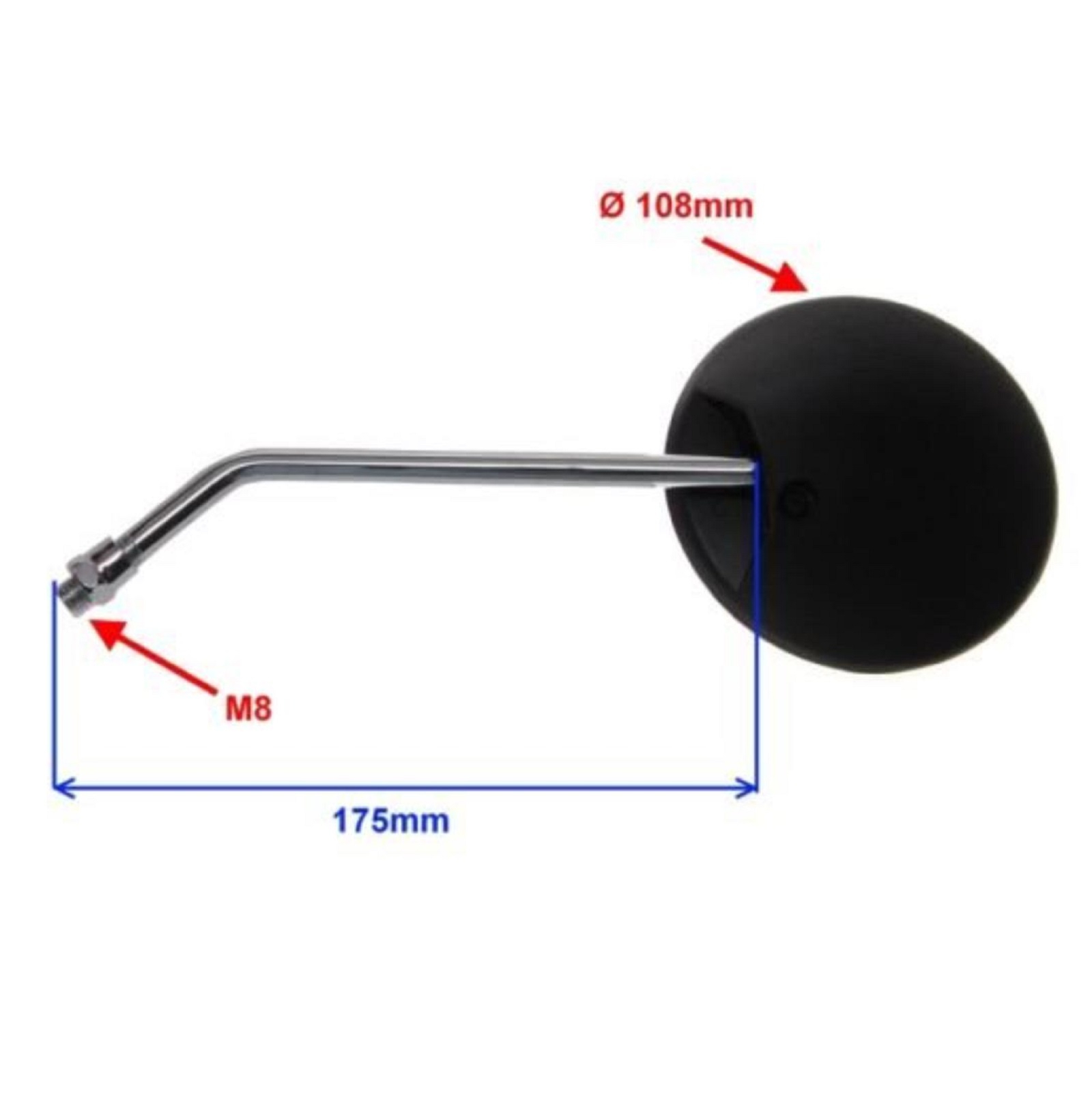 Spiegelpaar für Simson S50 S51 S70 SR50 Schwalbe KR51 M8x1.25 schwarz
