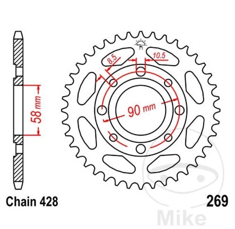 Kettensatz X-Ringkette Gold Clipschloss für Kreidler Enduro Supermoto SM/EN125