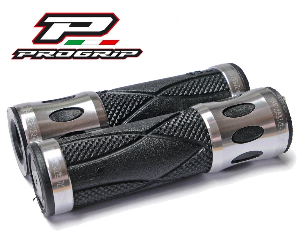 ProGrip Aluminium Fahrrad-Griffgummi schwarz / silber/ 939.12