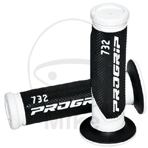 Progrip 732 Griffe Griffgummi Schwarz-Weiß Motorrad Roller Bike Enduro Motocross