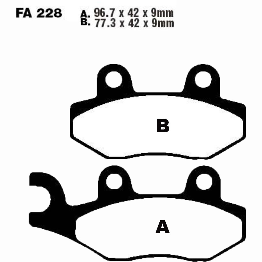 Bremsbeläge SFA228 für Aeon Benelli Kymco Generic Hyosung Keeway Peugeot Suzuki