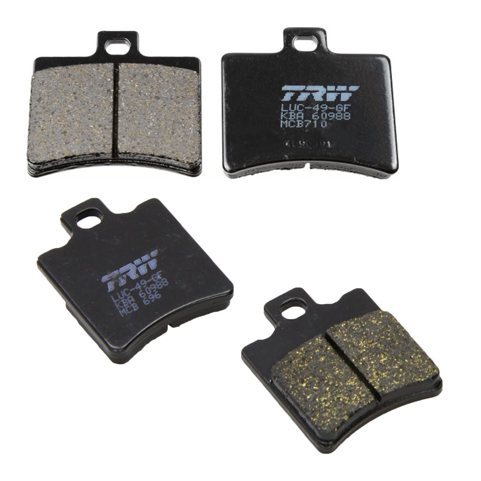 TRW Bremsbelagsatz für Aprilia SR50 LC 2000 - 2021 Scarabeo 50 2T 2001 - 2005 vorne + hinten
