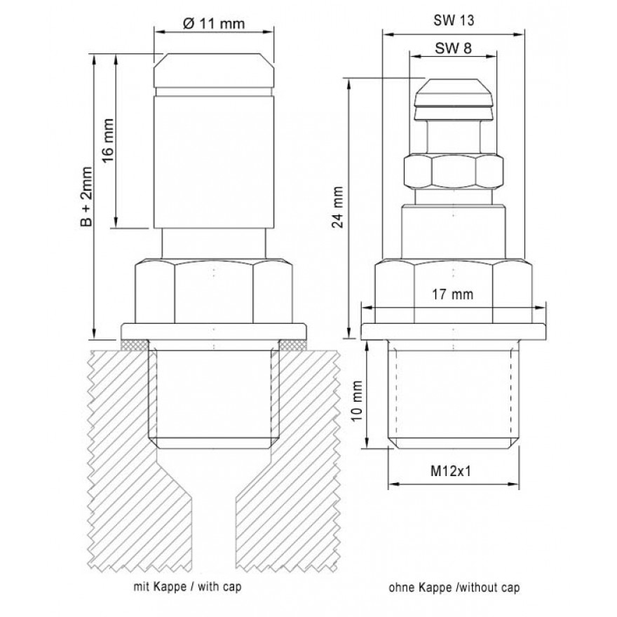 SB-120111 Stahlbus Schnell-Entlüfterschraube M12x1.0x10mm mit integriertem Entlüftungsventil