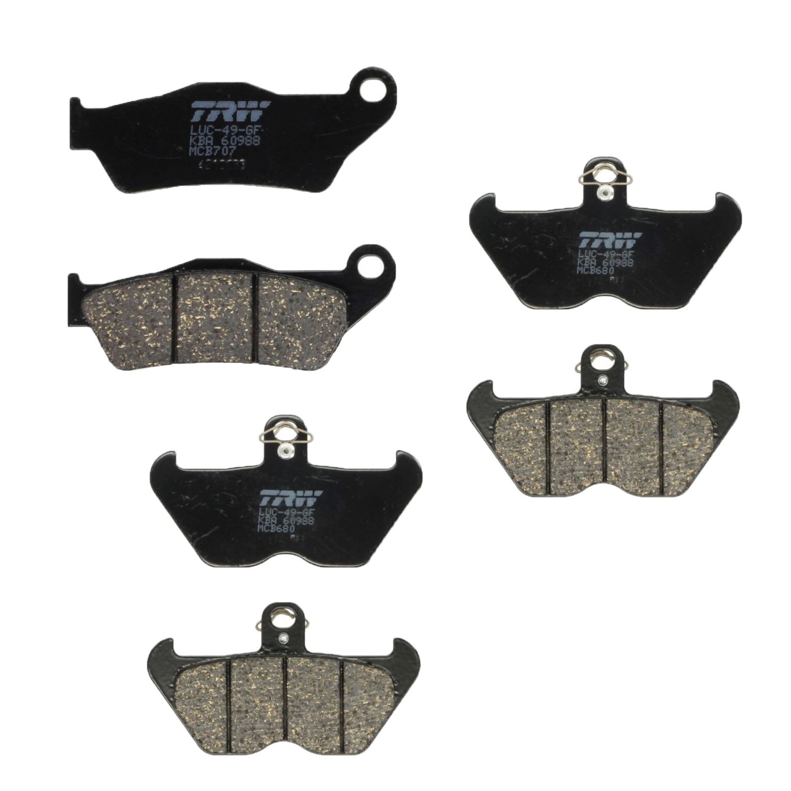 3x TRW LUCAS Bremsbeläge komplett für BMW R850C R1100GS R1150GS R1200C vorne + hinten