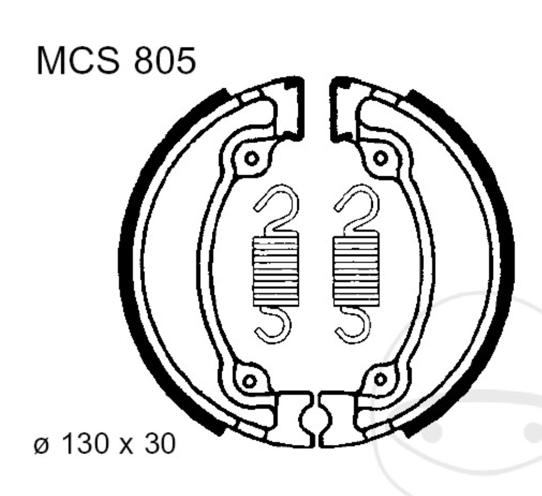 TRW MCS805 Bremsbacken hinten für Honda XL600 V Transalp Xl500 XL250 XR VT CA mit Federn