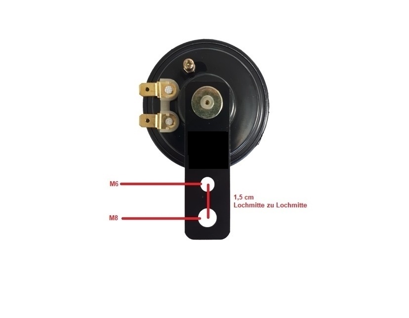 Premium Motorrad Hupe schwarz, 6 Volt, 65 mm E-geprüft universal Metall