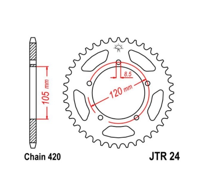JT Kettenrad 50 Zähne Teilung 420 / JTR24.50 JT Sprockets