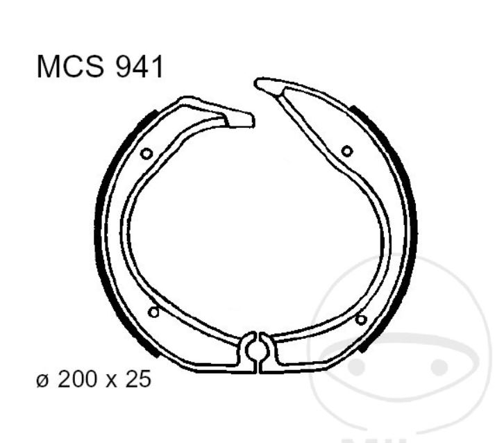 TRW MCS941 Bremsbacken hinten für BMW K75 K75/2 R45 R65 R80 R100 200x25 mm