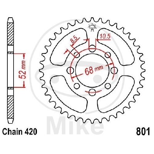 JT Kettenrad 44Z Teilung 420 JT Sprockets JTR801.44