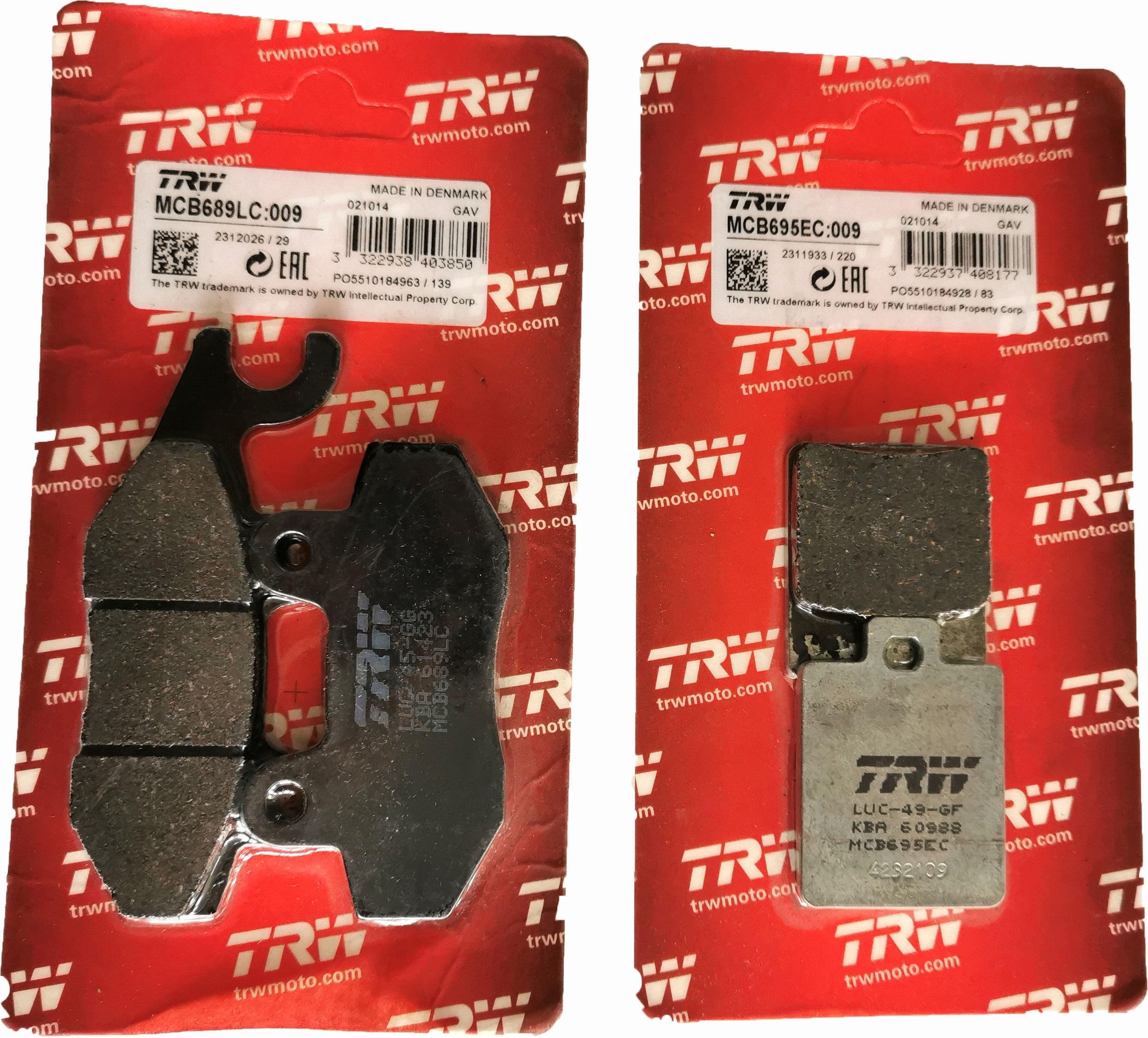 TRW Scooter Bremsbeläge vorne+hinten Peugeot Citystar 125 200 Satelis 125 Keeway Cityblade 150