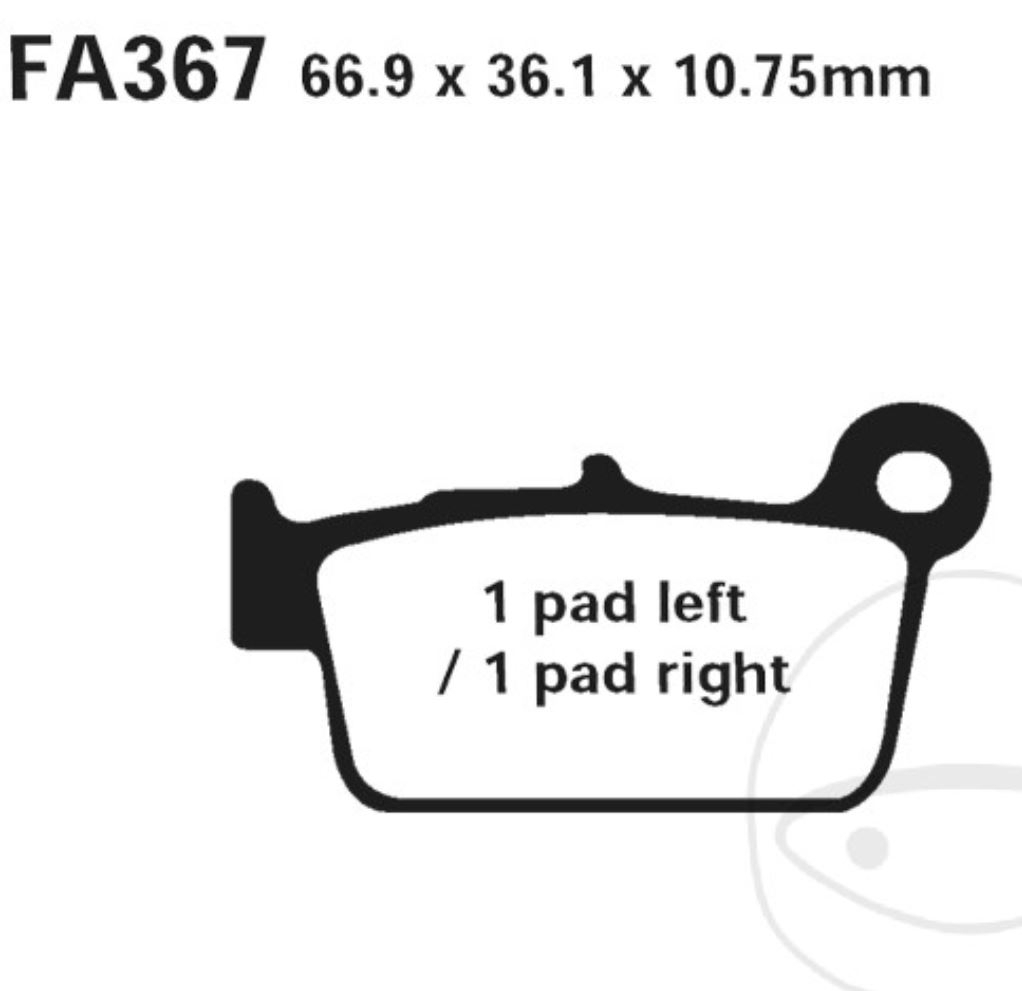 EBC Bremsbeläge FA367R für Yamaha YZ WR 125 250 450 F F 4T