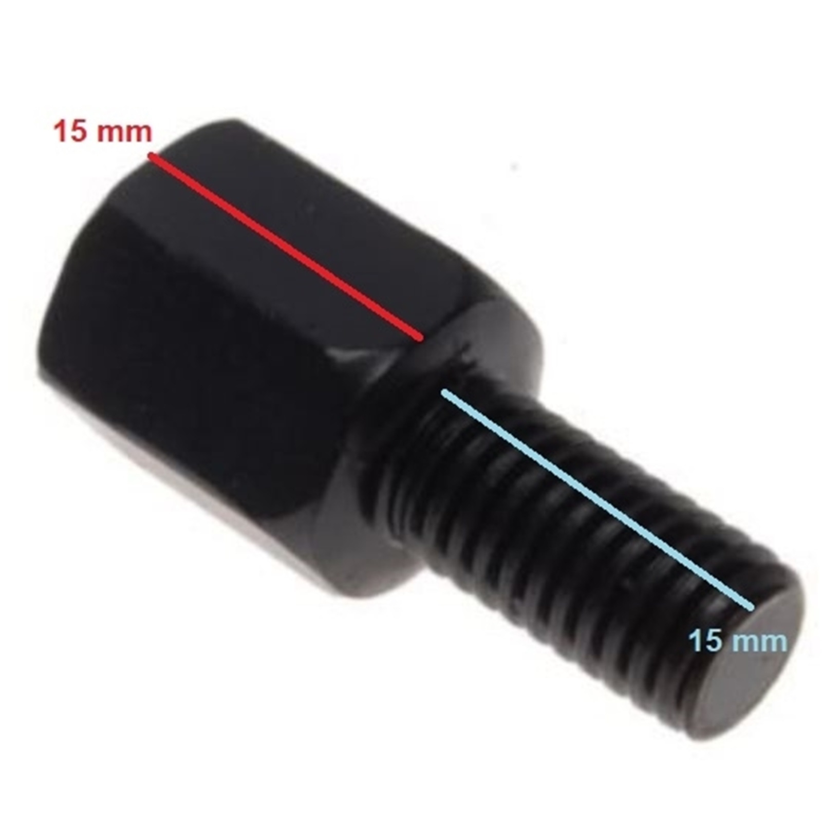 2x Spiegeladapter schwarz M10 Rechts auf M10 Links Spiegel Gewinde Adapter
