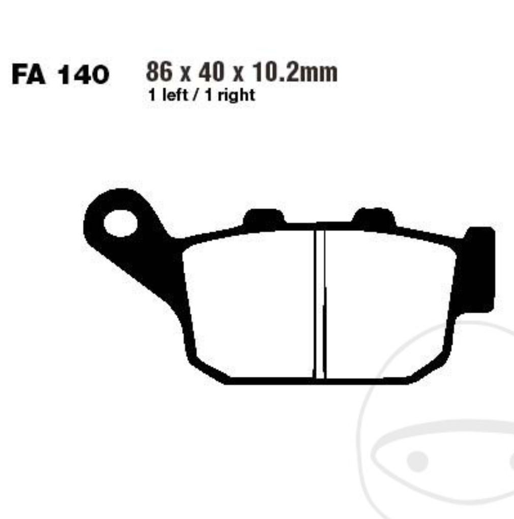 EBC SFA140 Scooter Bremsbeläge hinten für Honda FES 125 150 Pantheon FES 250 Foresight