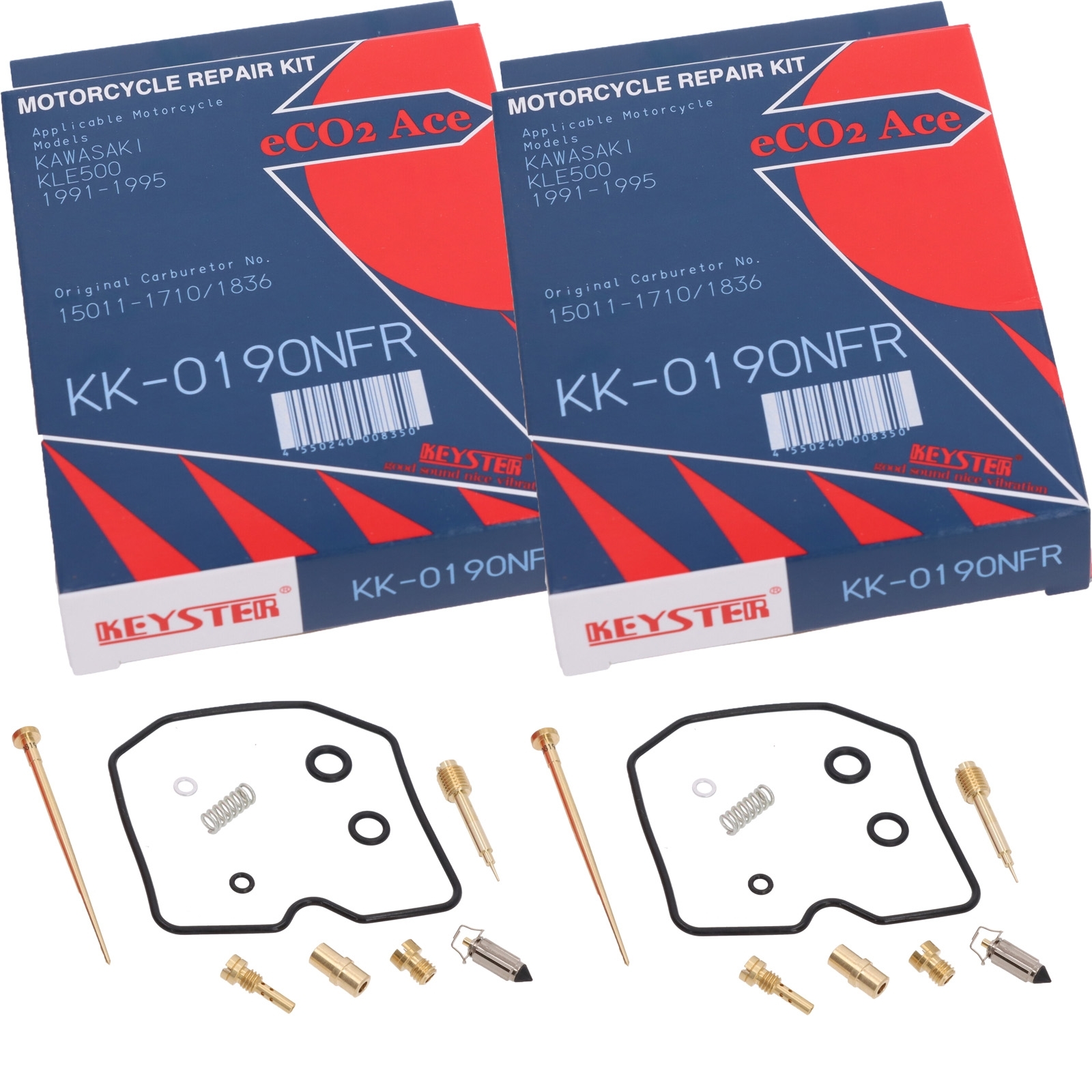 2x Keyster KK-0190NR Vergaser Reparatursatz für Kawasaki KLE500 KLE 500 A 1991 - 1995