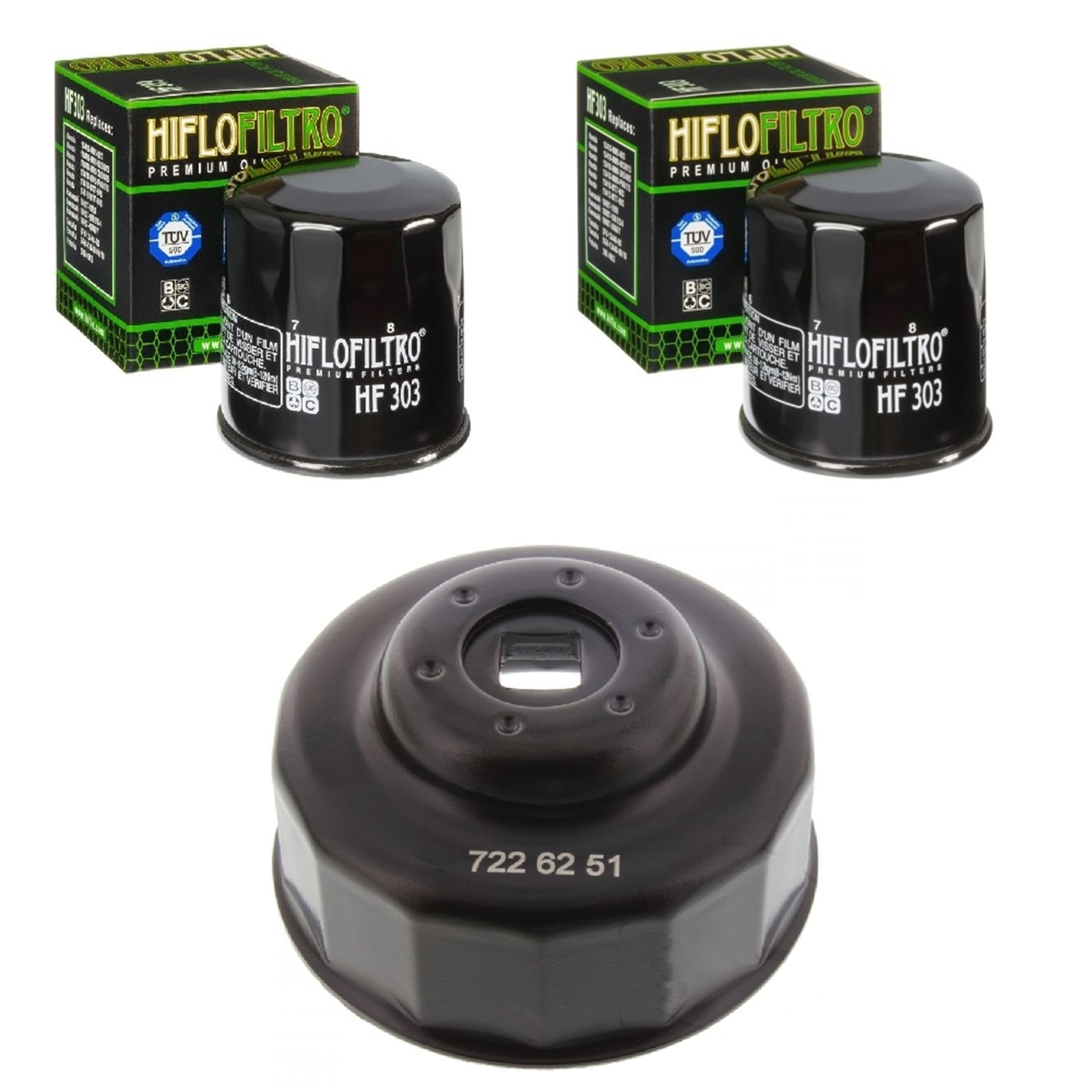 Satz Ölfilter Ölfilterschlüssel für Honda CB CBF CBR GL XL Kawasaki Yamaha schwarz