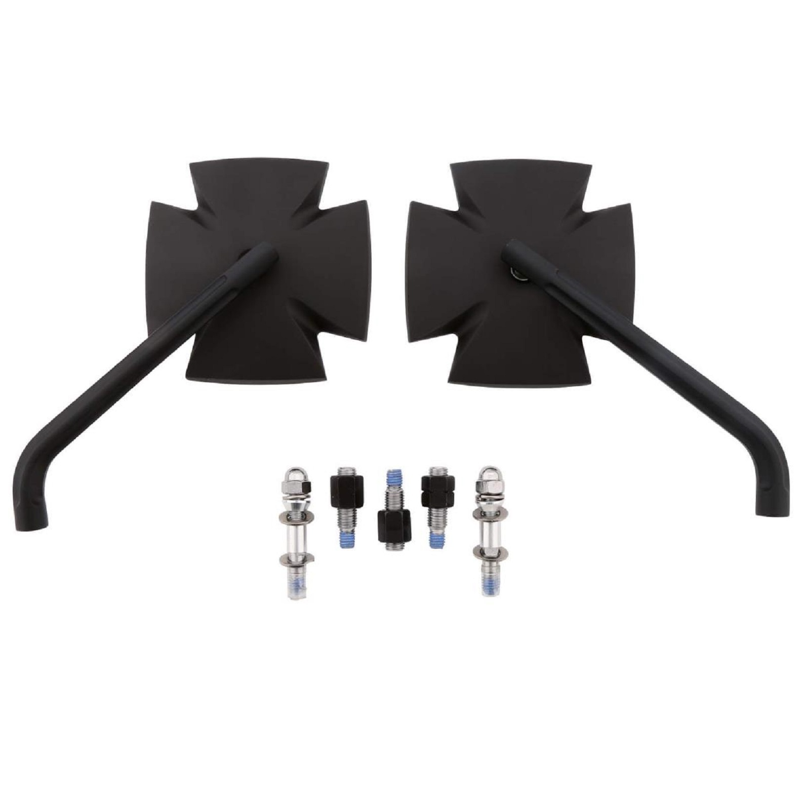 Spiegelpaar von Highsider Iron Cross aus Aluminium mit 2 Spiegeladapter für Yamaha