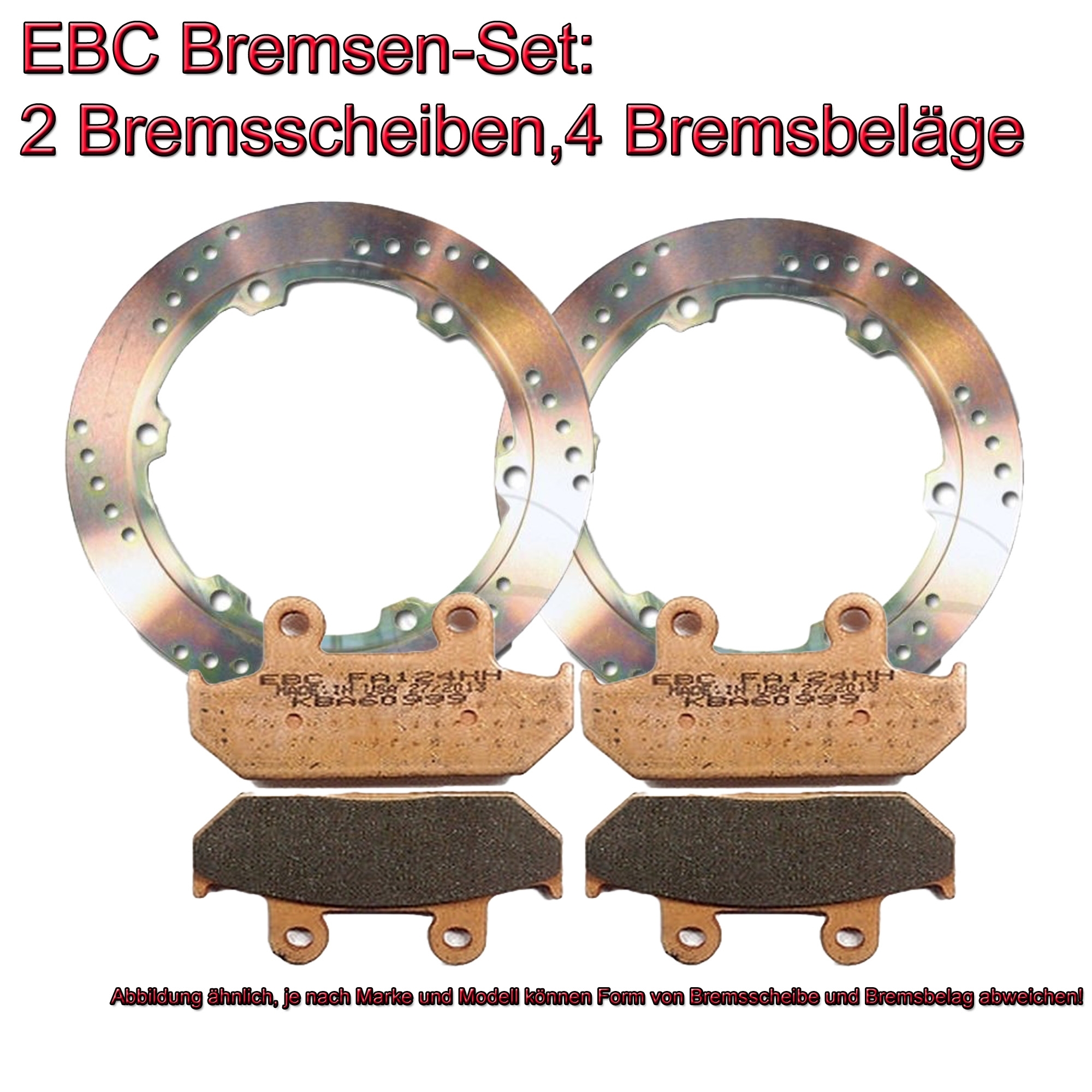EBC Bremsen Set vorne 2x MD1126 + 2x FA124/2HH Sintermetall