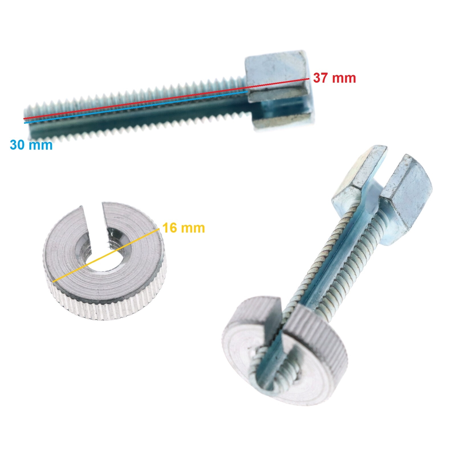 2x Einstellschraube Hebelschraube für Bowdenzug am Kupplungshebel Bremshebel M6 x 30