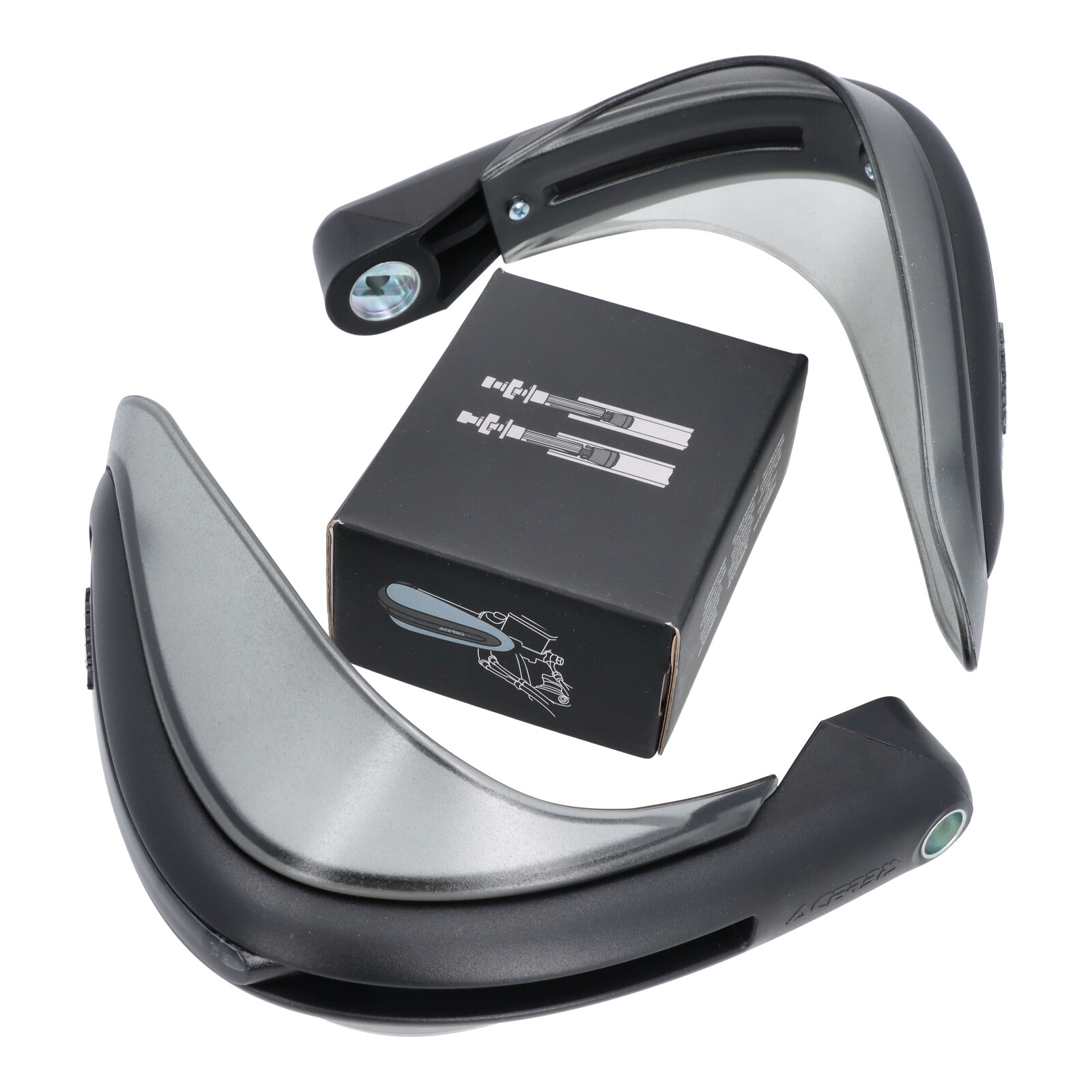 ACERBIS DUAL ROAD Handprotektor & Anbaukit schwarz mit Vibrationsdämpfer