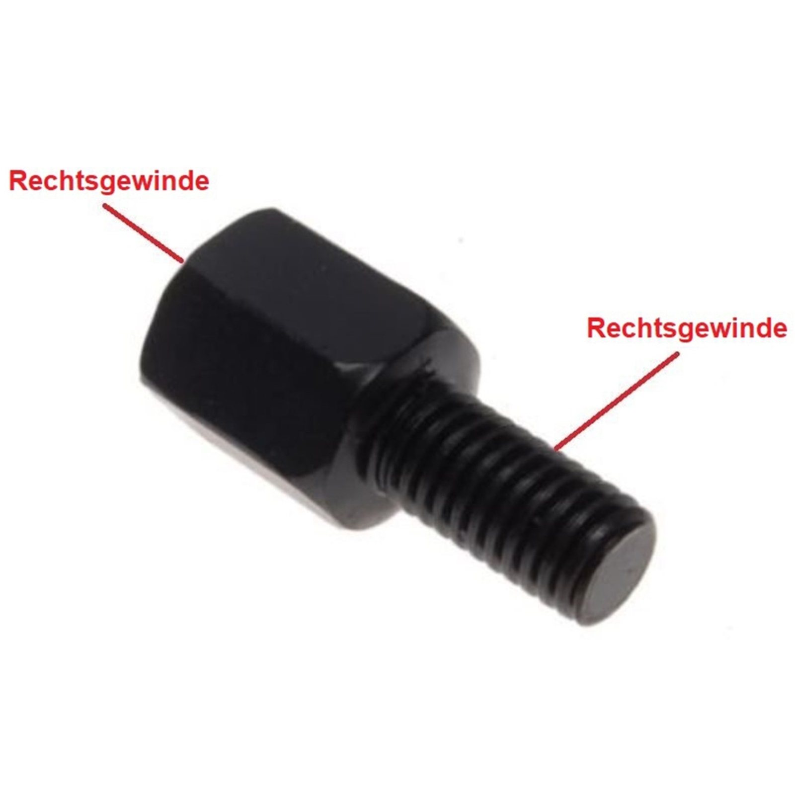 Spiegeladapter Satz M8 Rechtsgewinde auf M10 Rechtsgewinde schwarz Motorrad Roller Moped