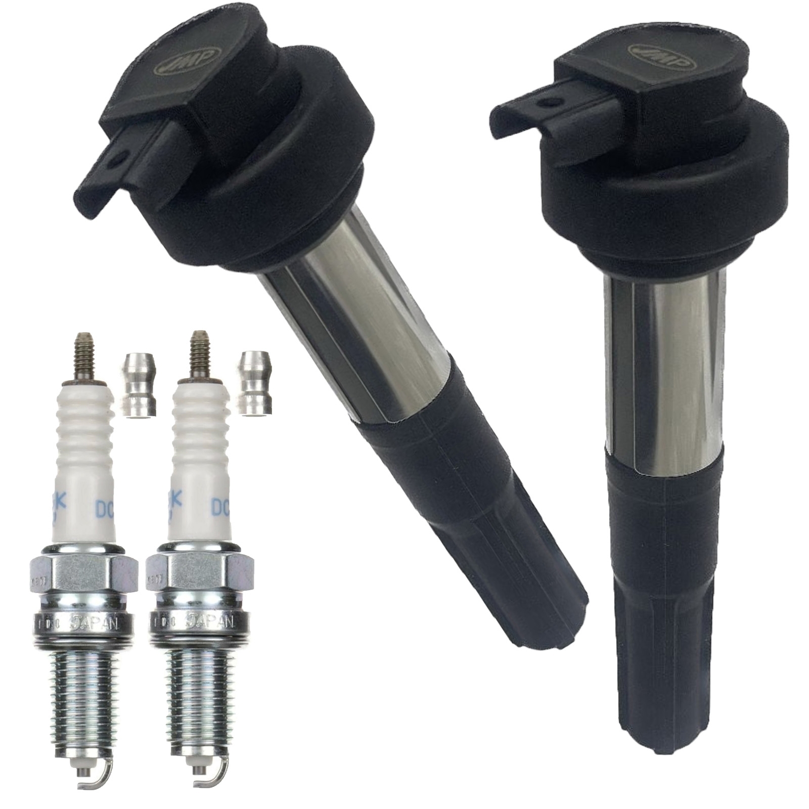 2x JMP Satz Zündspulen für BMW F650 800 F700 800 F800 800 K1200 K1300 mit Kerzenstecker Zündkerzen