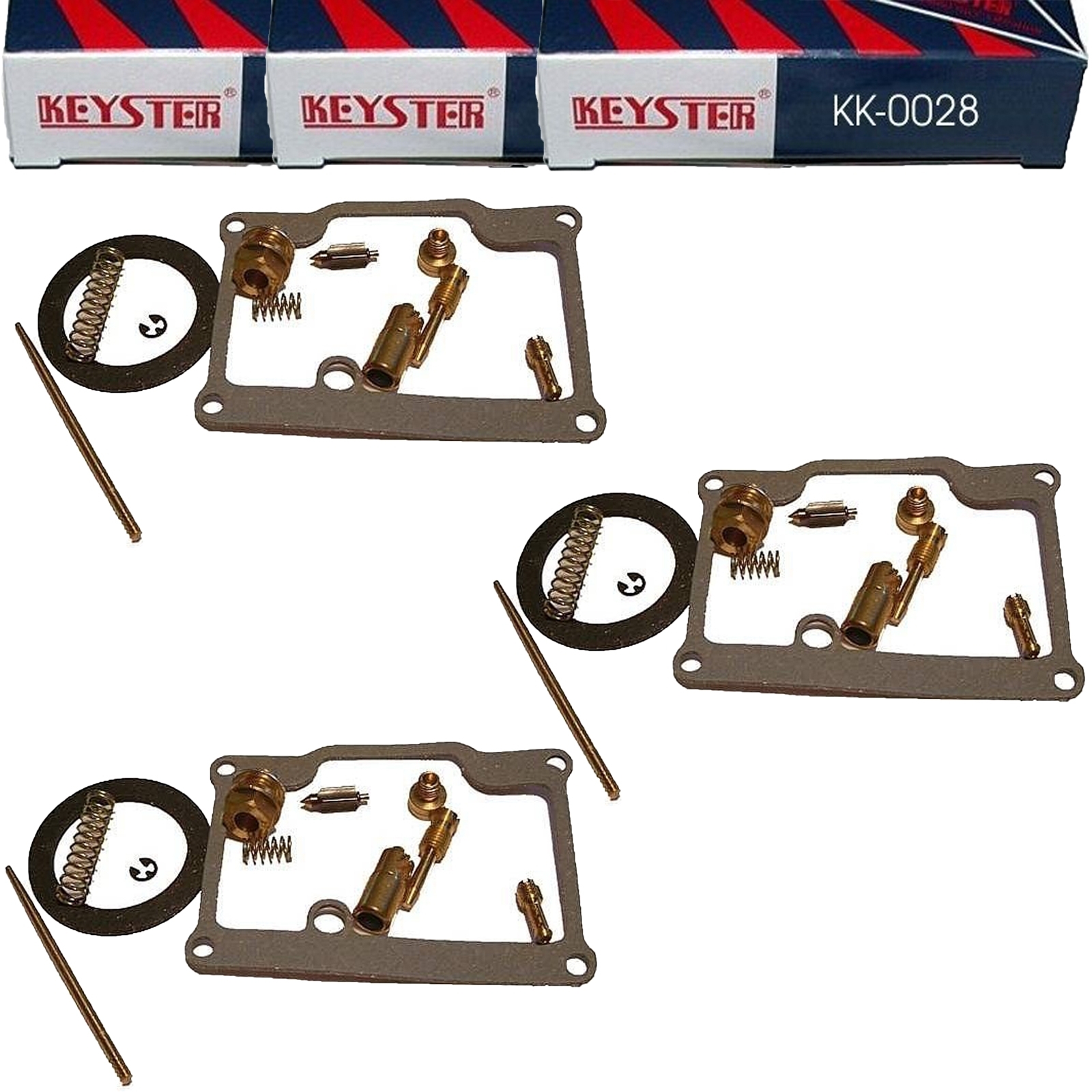3x Keyster KK-0028 Vergaser Reparatursatz für Kawasaki H2 750 Mach 4 1972 - 1975