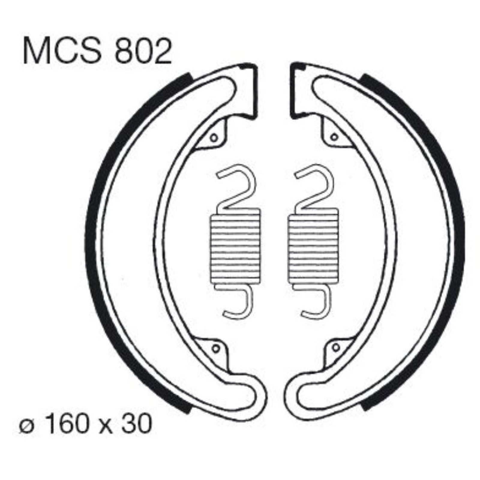 TRW MCS802 Bremsbacken hinten für Honda CB250 CB360 CB400 CJ250 TRX300 Fourtrax