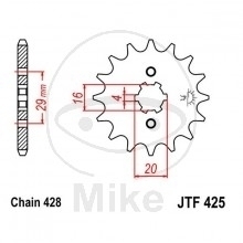 JT Ritzel 17 Zähne  Teilung 428  / 425.17 JT Sprockets