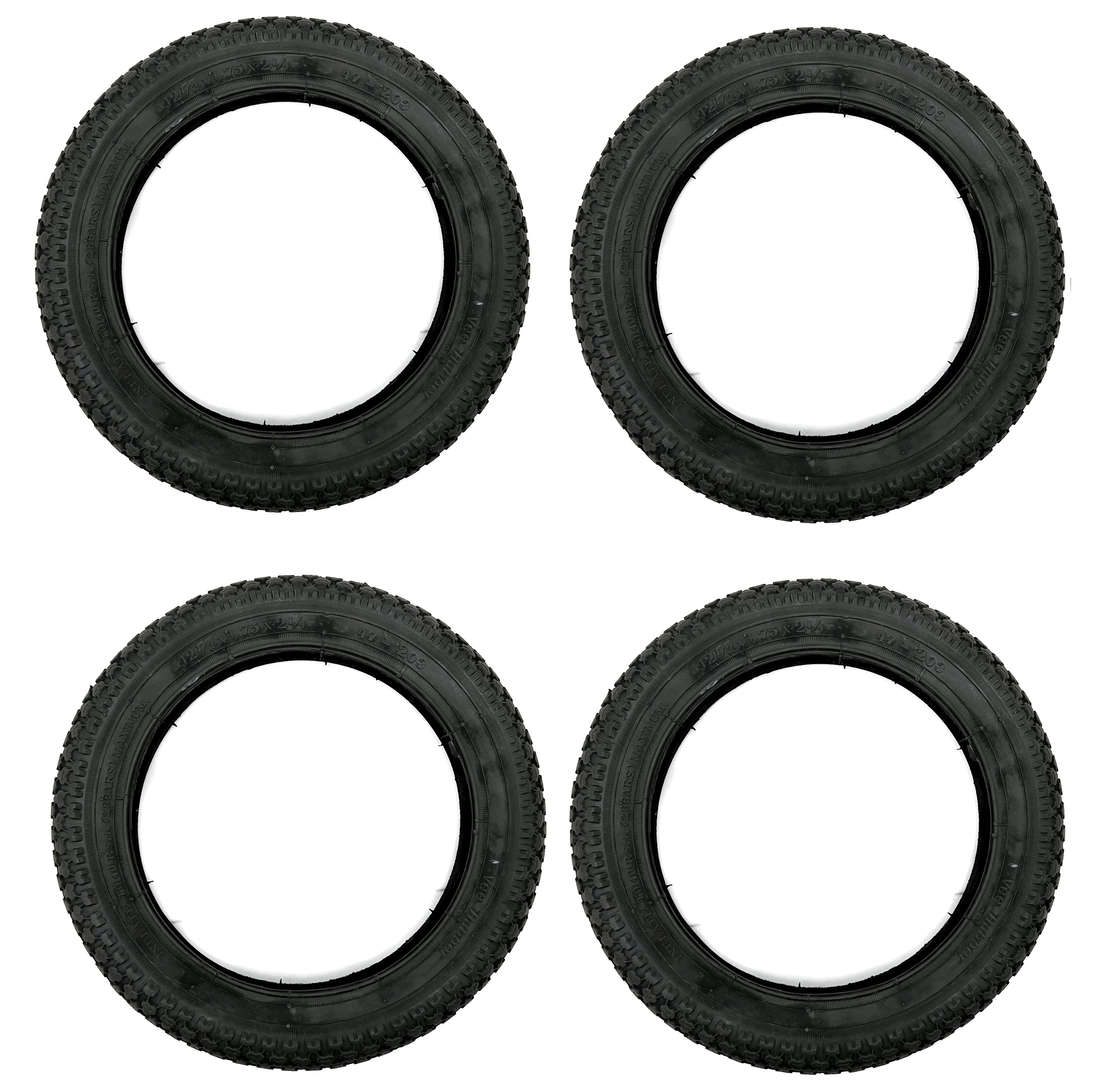 4 Reifen 12 1/2 X1,75X2 1/4 = 47-203 VRB034 BK für Kinderwagen Roller