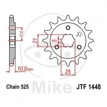 JT Ritzel 13 Zähne Teilung 525  / 1448.13 JT Sprockets