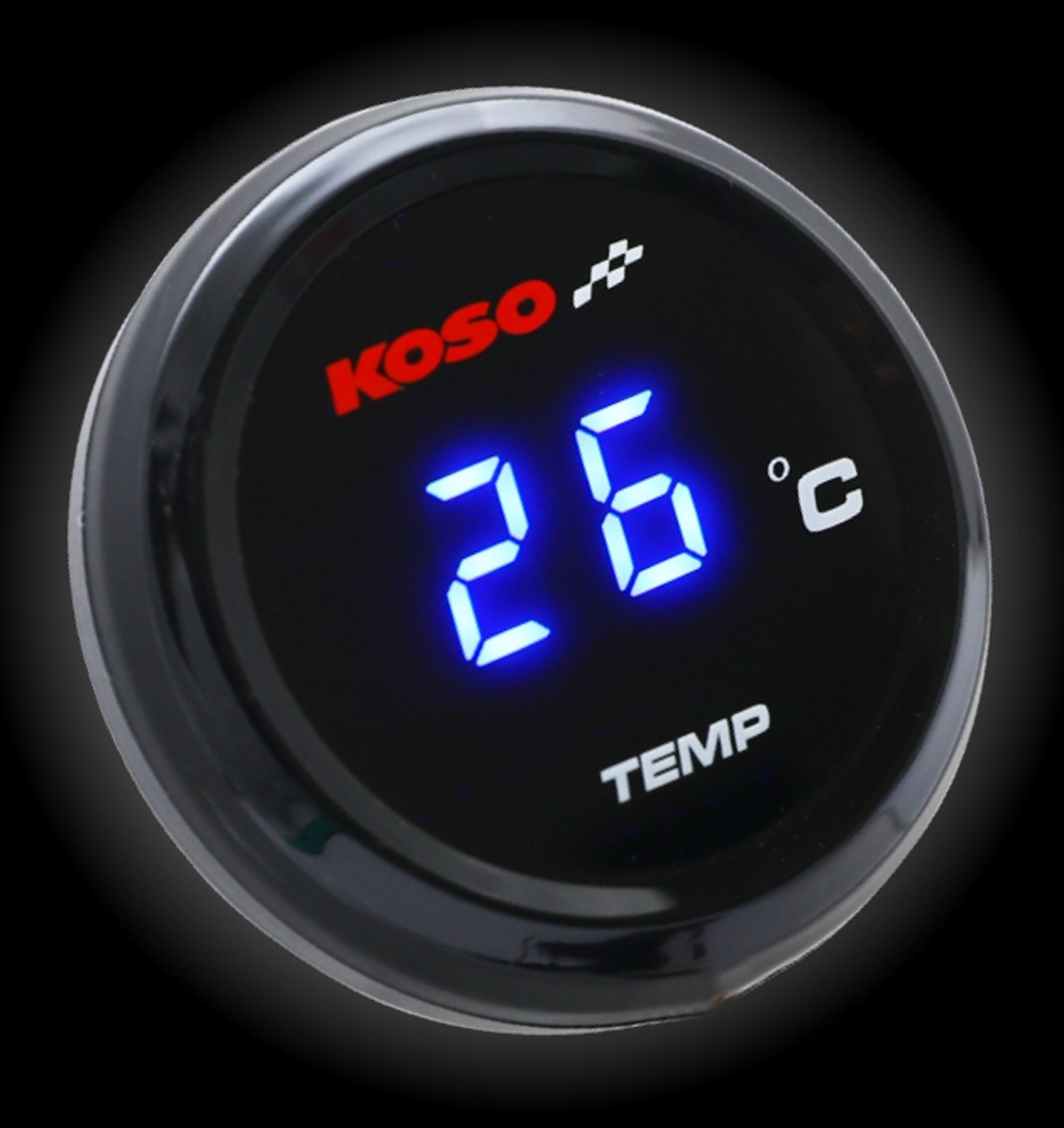 KOSO Thermometer Öl- oder Wassertemperaturanzeige 0-120° CTemperaturwarnung