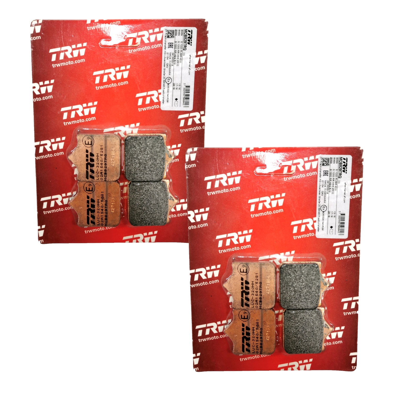 2x TRW MCB829TRQ Rennsport Bremsbeläge für BMW S 1000 RR S 1000 R ABS K10 2R10 + ABE