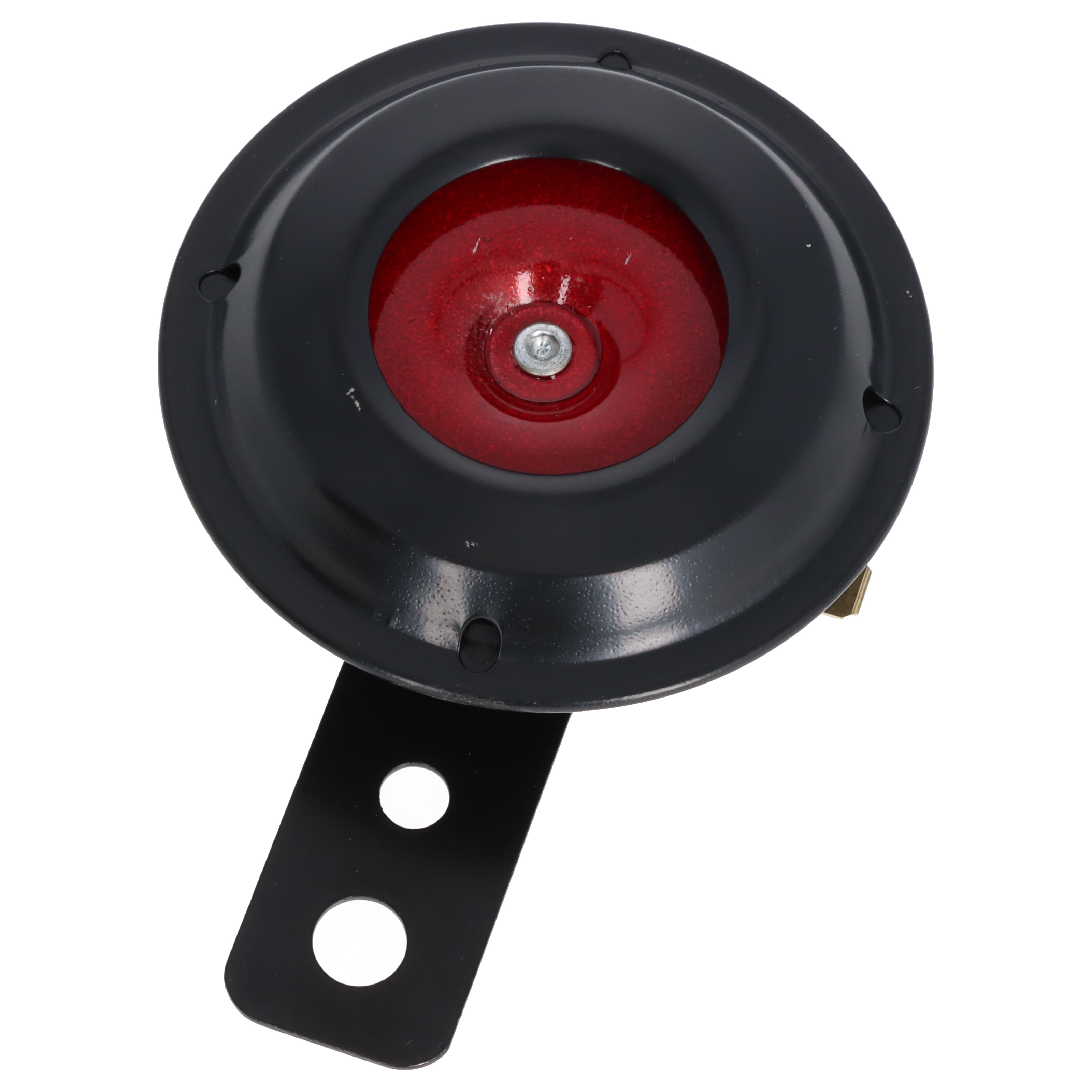 Motorrad Hupe schwarz/rot, 12 Volt, 71 mm